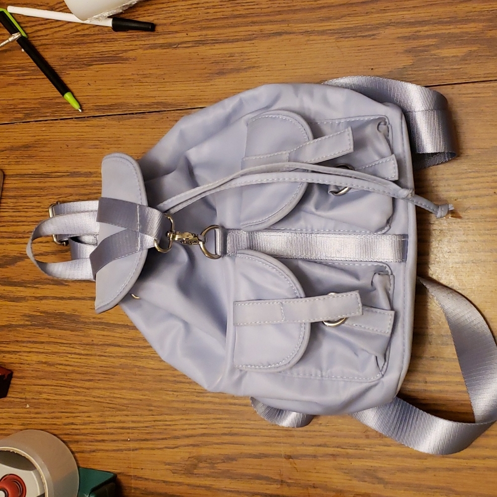 Girls small Purple drawstring Backpack purse
